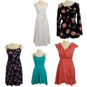 XS Dress Bundle - Floral Sundress Lot, Spring Mini Wrap Babydoll Skater Romper